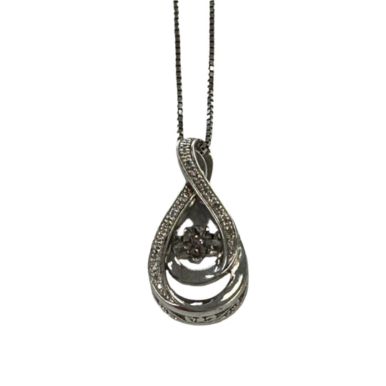 Silver Floating Diamond Necklace