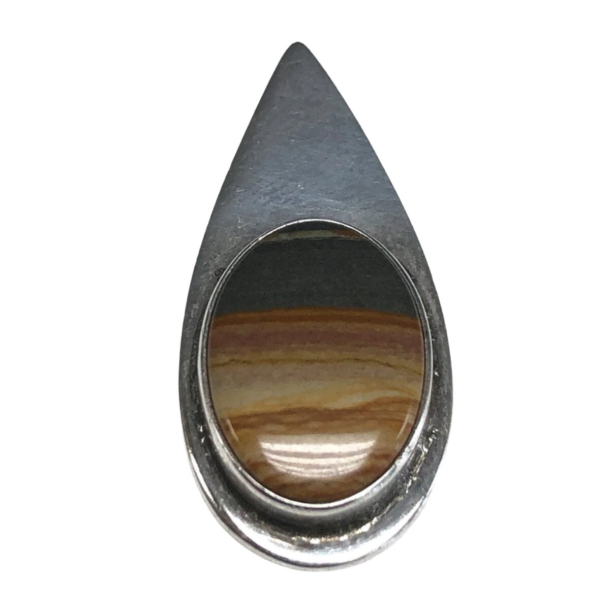 Great Lakes Coin Silver &amp; Agate Pendant