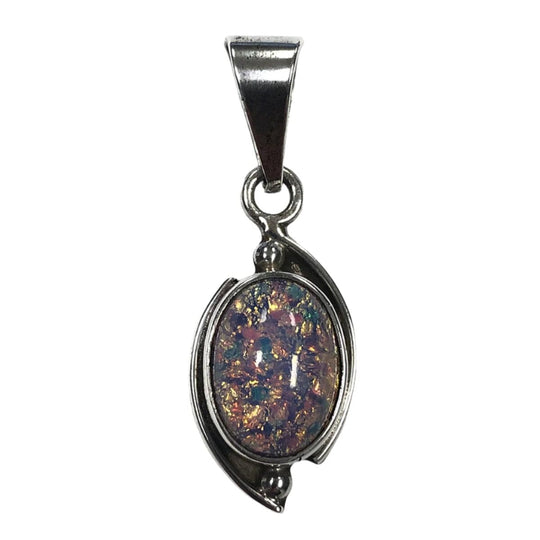 Silver & Dichroic Glass Pendant