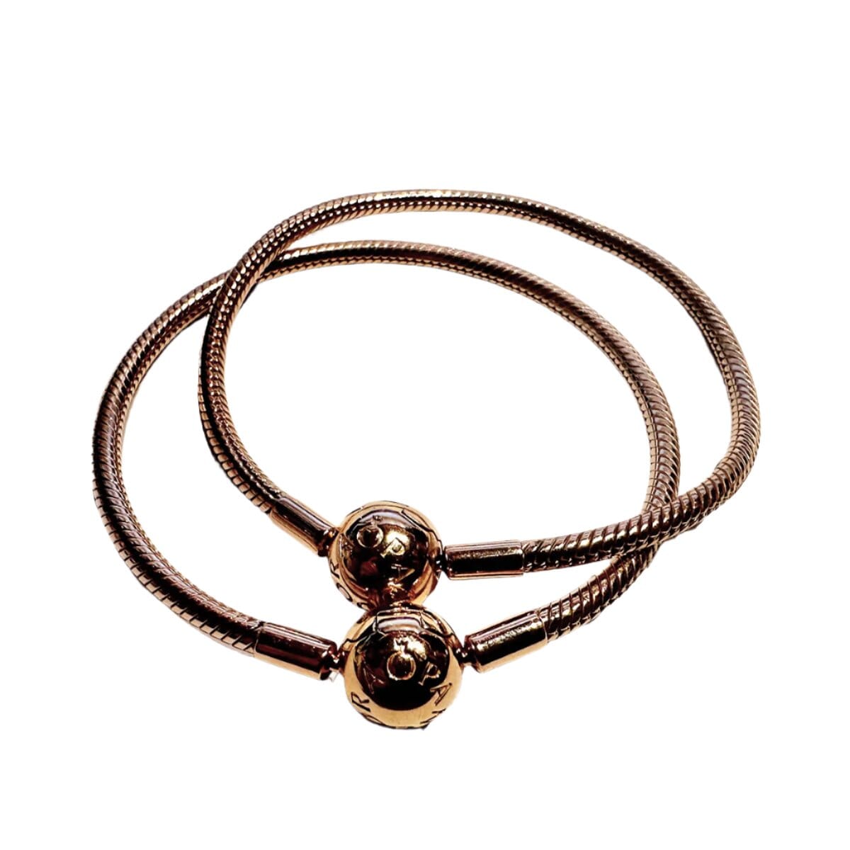 Pandora Preloved Pandora Rose Round Clasp Smooth Signature Snake Bracelet