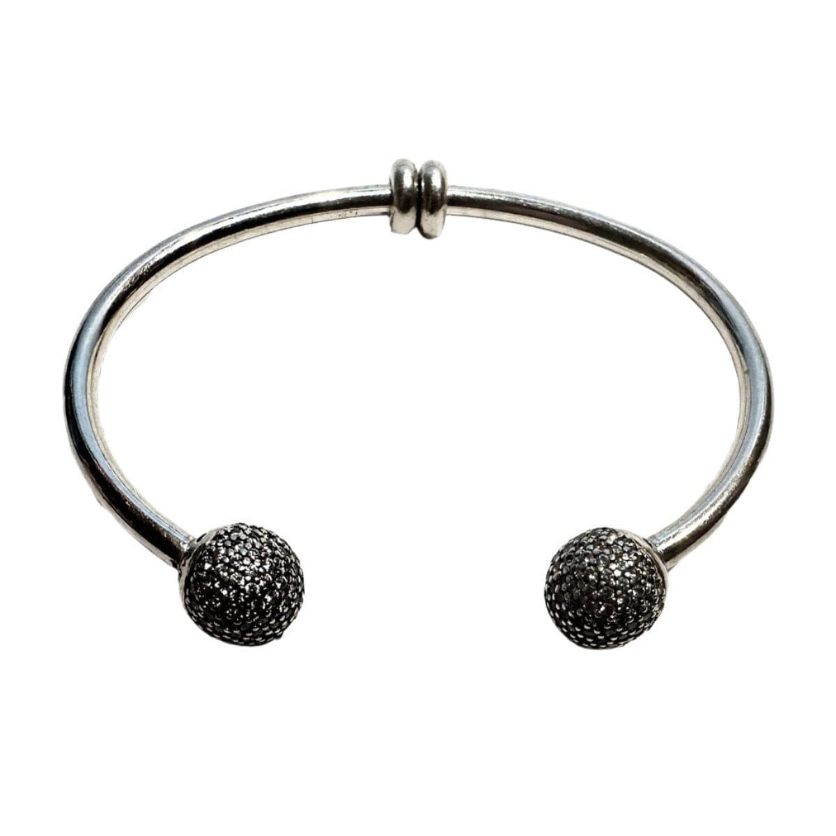 Pandora Preloved Pandora Open Bangle with Clear Pave End Caps