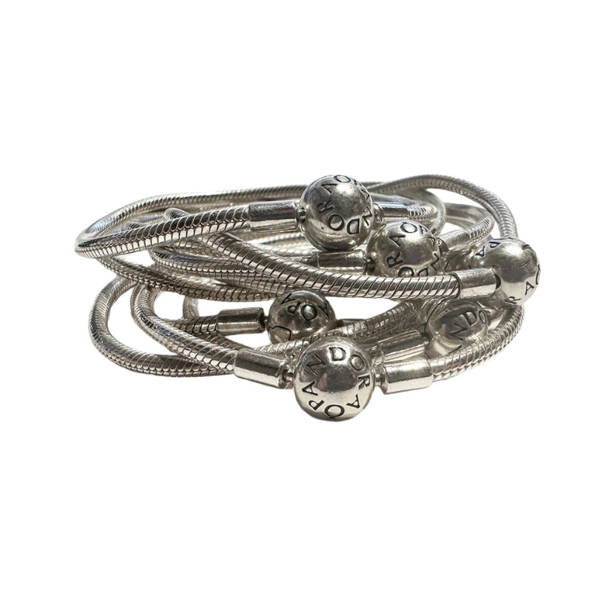 Pandora Preloved Pandora Round Clasp Smooth Signature Snake Bracelet