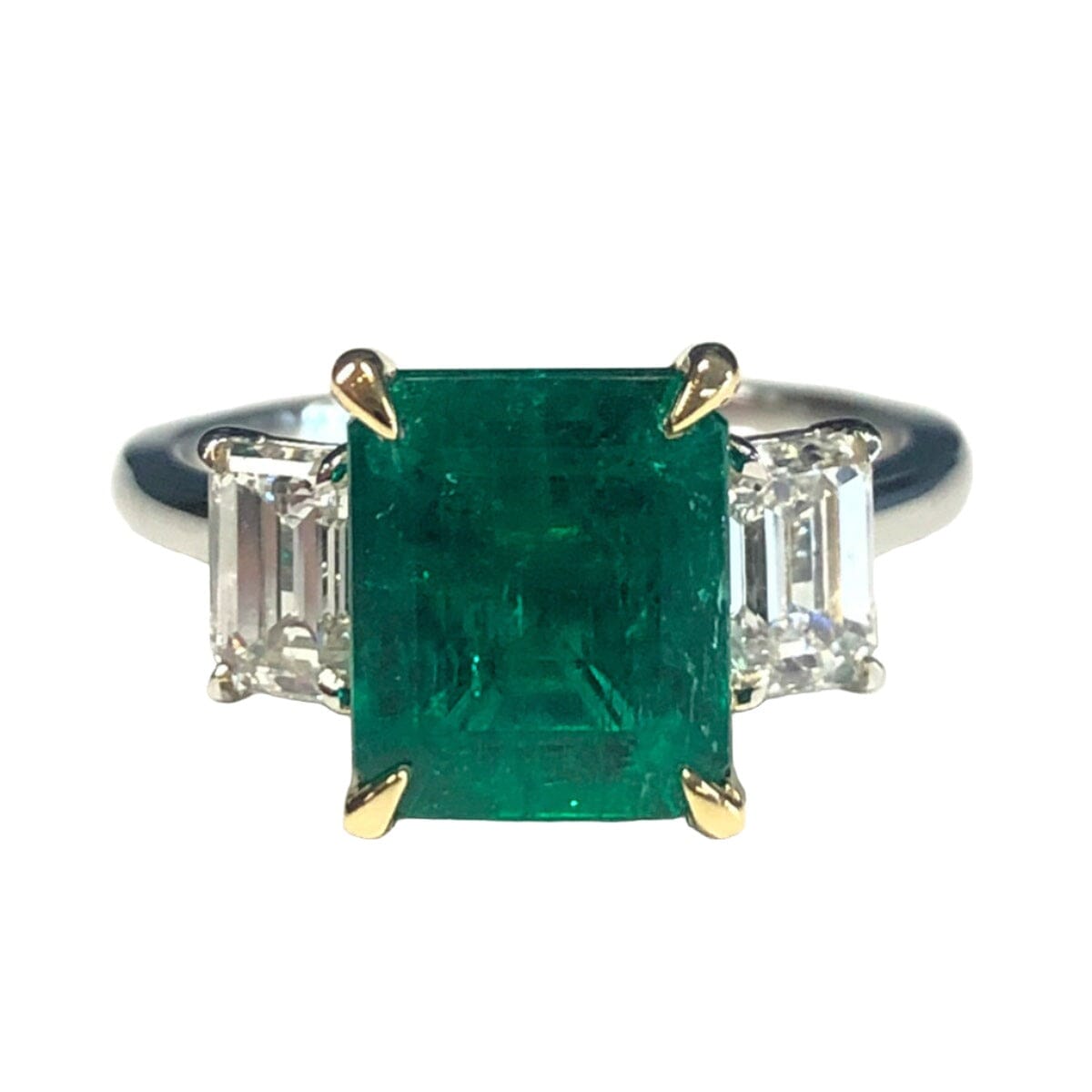 Great Lakes Coin Platinum 18k Gold Emerald &amp; Diamond Ring