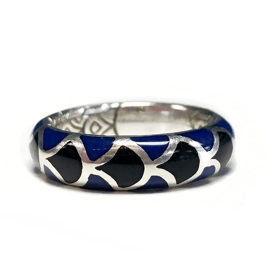 John Hardy Naga Silver & Enamel Ring