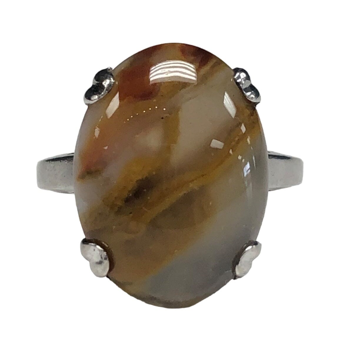 Great Lakes Coin Silver & Agate Ring