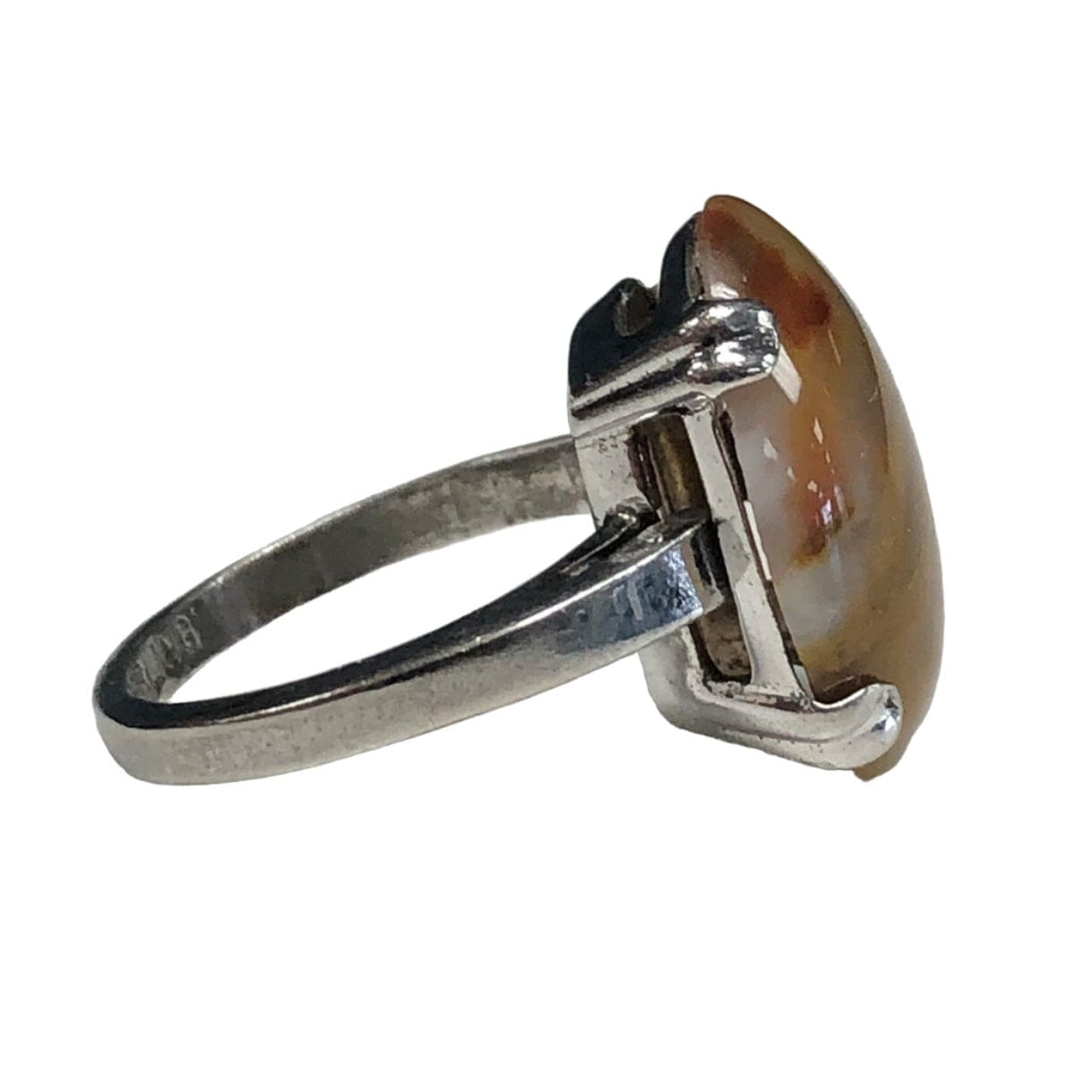 Great Lakes Coin Silver & Agate Ring