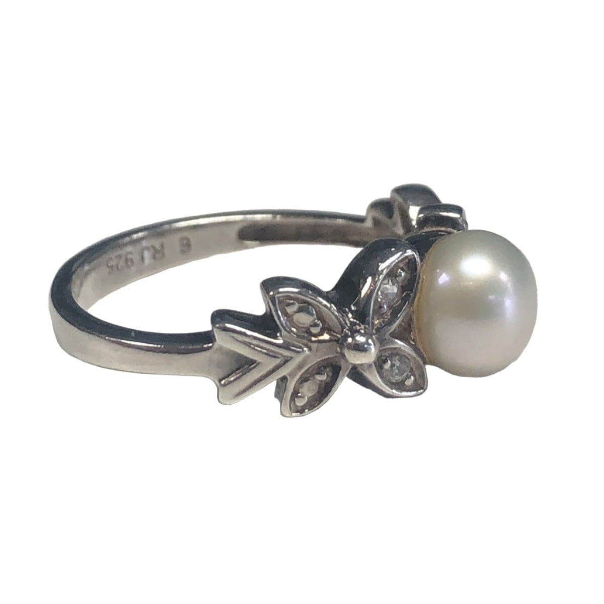 Great Lakes Coin Silver &amp; Pearl Floral Ring