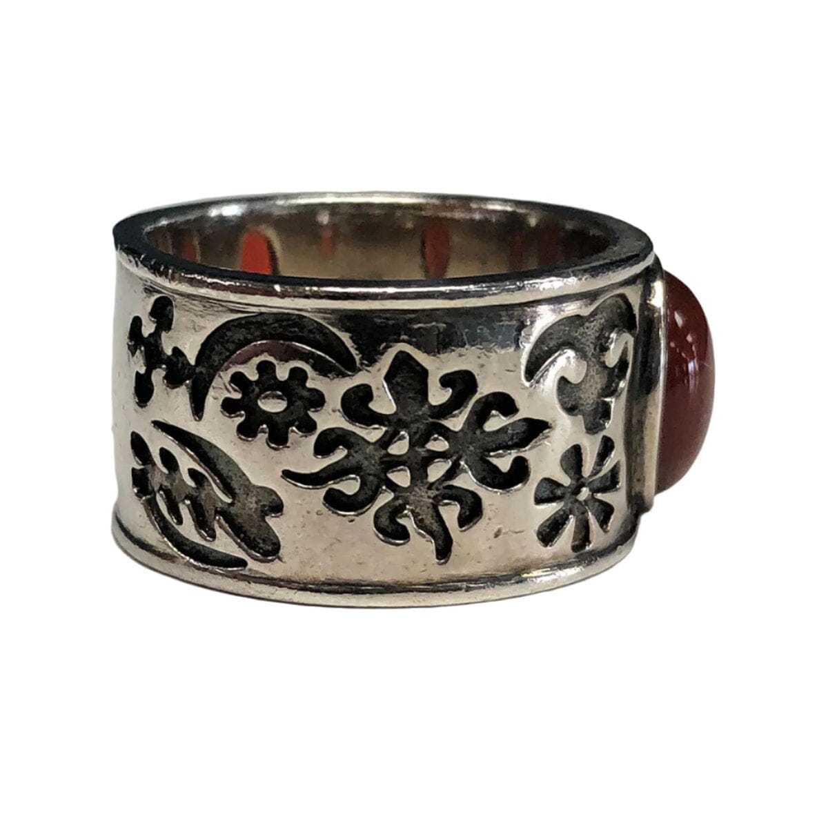 Great Lakes Coin Engraved Silver &amp; Carnelian Ring