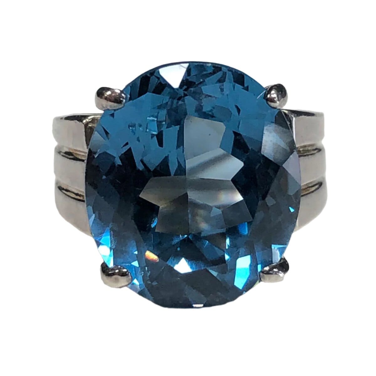 Great Lakes Coin Silver &amp; Blue Topaz Ring
