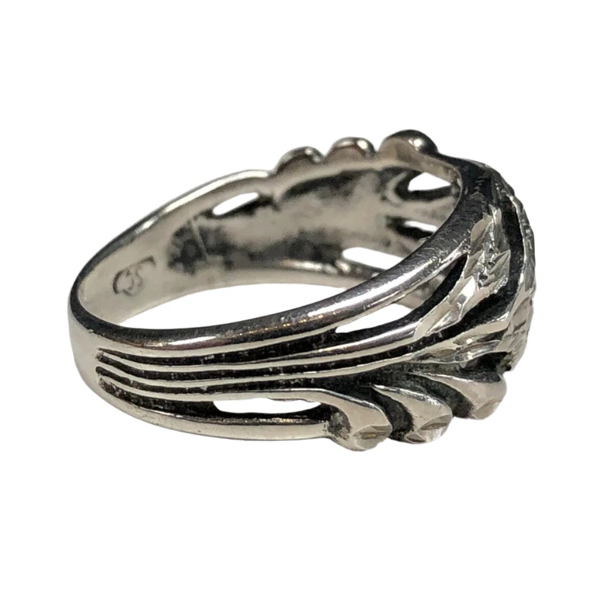 Great Lakes Coin Silver Leaf Ring