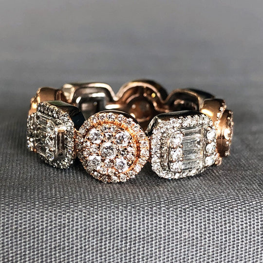 14 k Rose & White Gold Diamond Eternity Ring