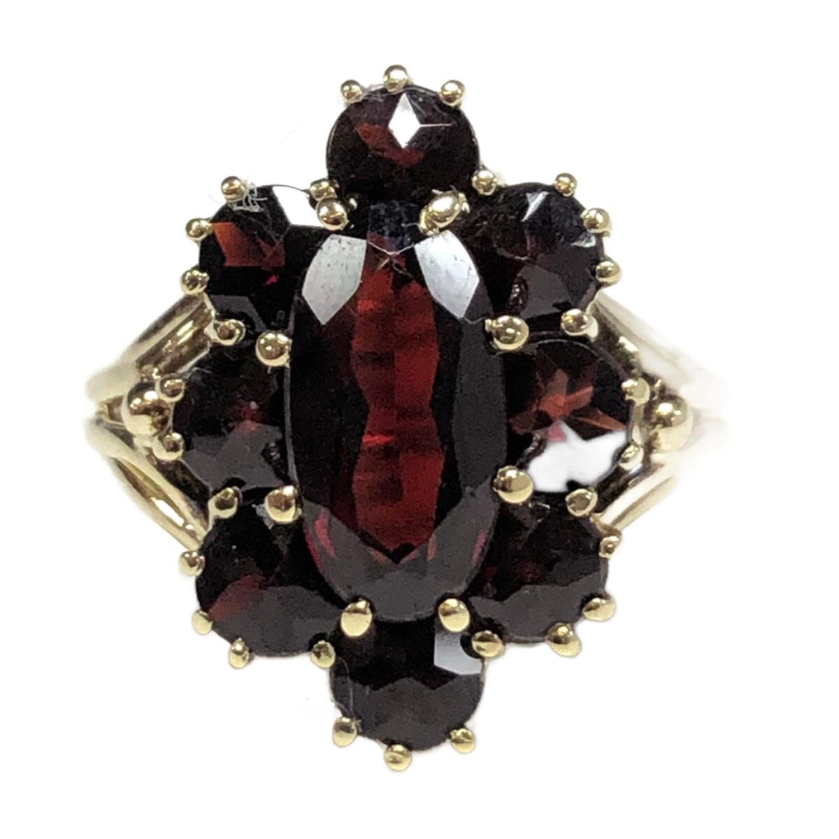 Great Lakes Coin Vintage 14k Gold &amp; Garnet Cluster Ring