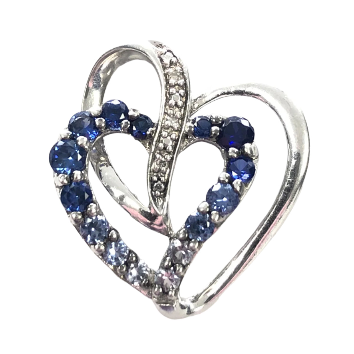 Great Lakes Coin Silver Sapphire & Diamond Pendant