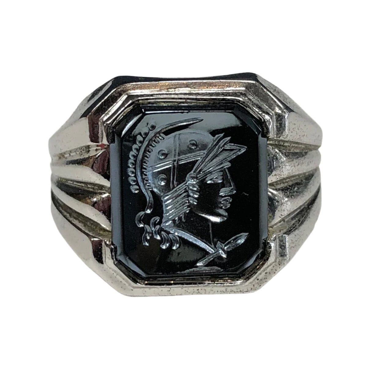 Great Lakes Coin Silver &amp; Hematite Intaglio Ring