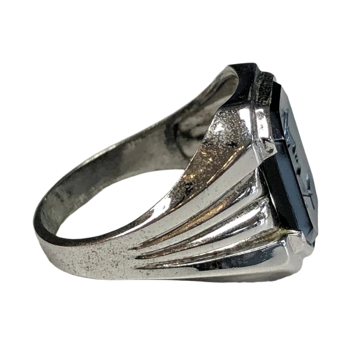 Great Lakes Coin Silver &amp; Hematite Intaglio Ring