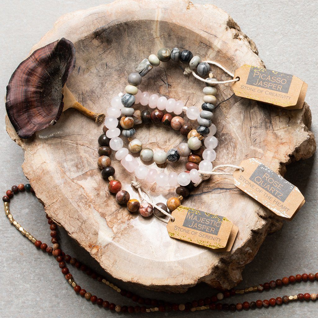 Scout Curated Wears Petrified Wood Stone Bracelet - Stone of Renewal (4284775989291)