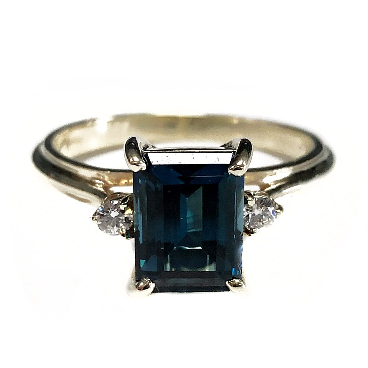 Great Lakes Coin 14k Gold London Blue Topaz &amp; Diamond Ring