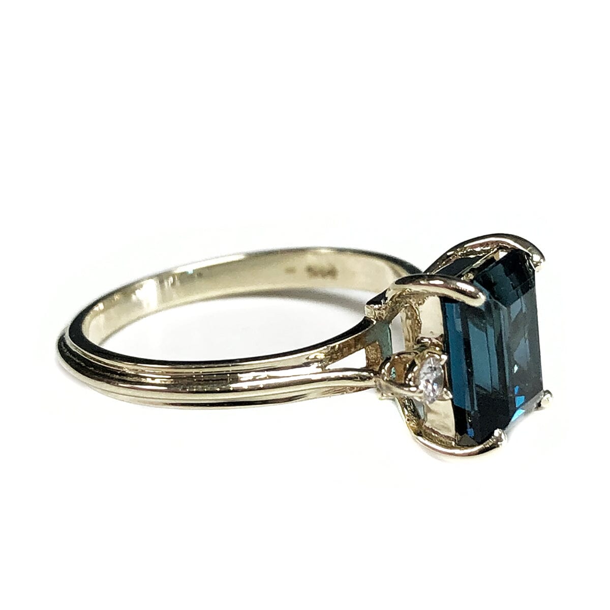 Great Lakes Coin 14k Gold London Blue Topaz &amp; Diamond Ring