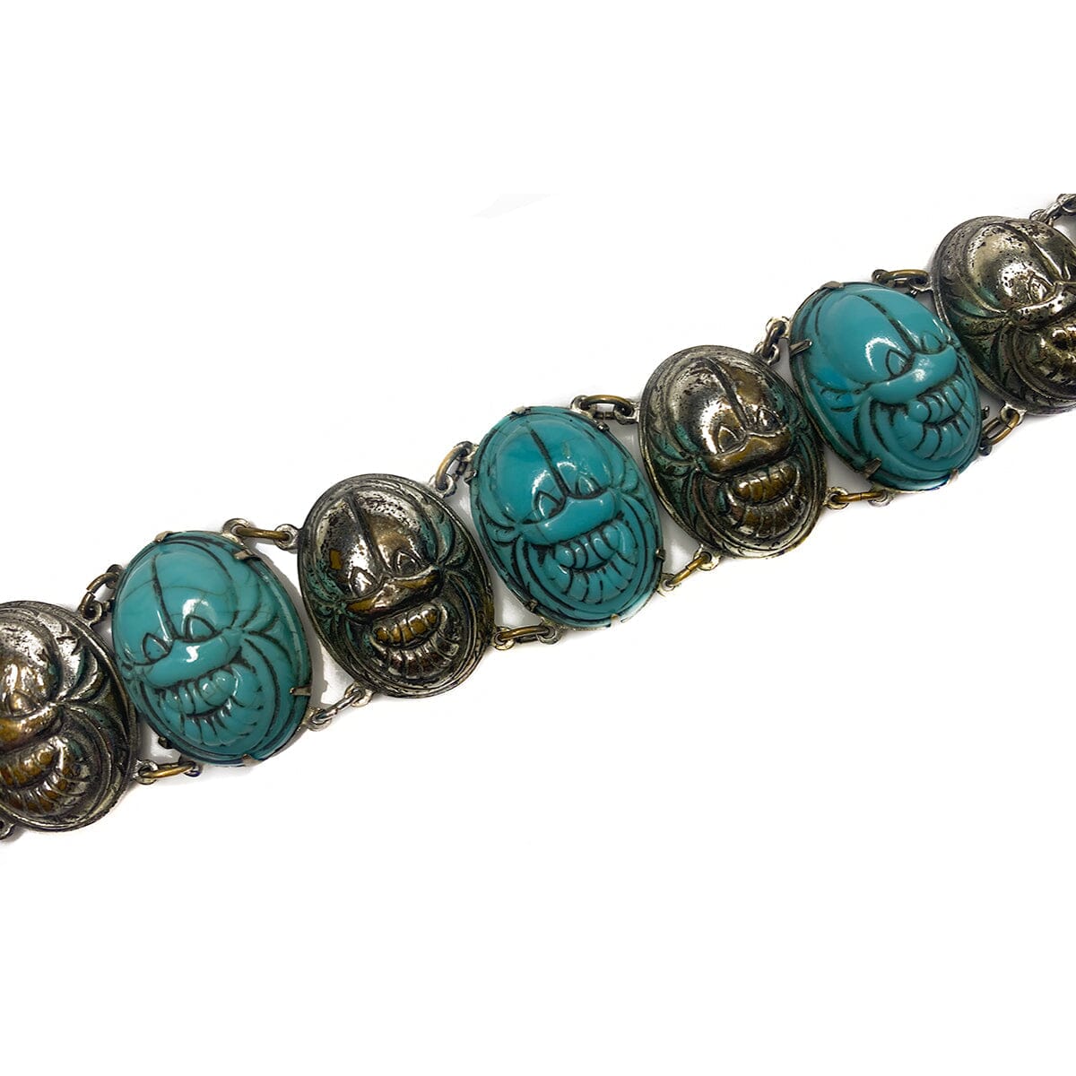 Great Lakes Boutique Silver Plated Brass Scarab Bracelet