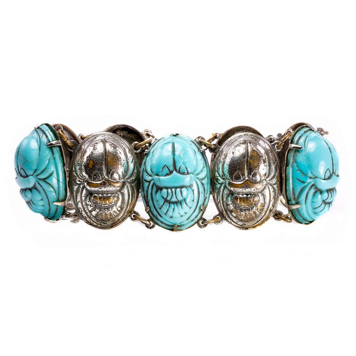 Great Lakes Boutique Silver Plated Brass Scarab Bracelet