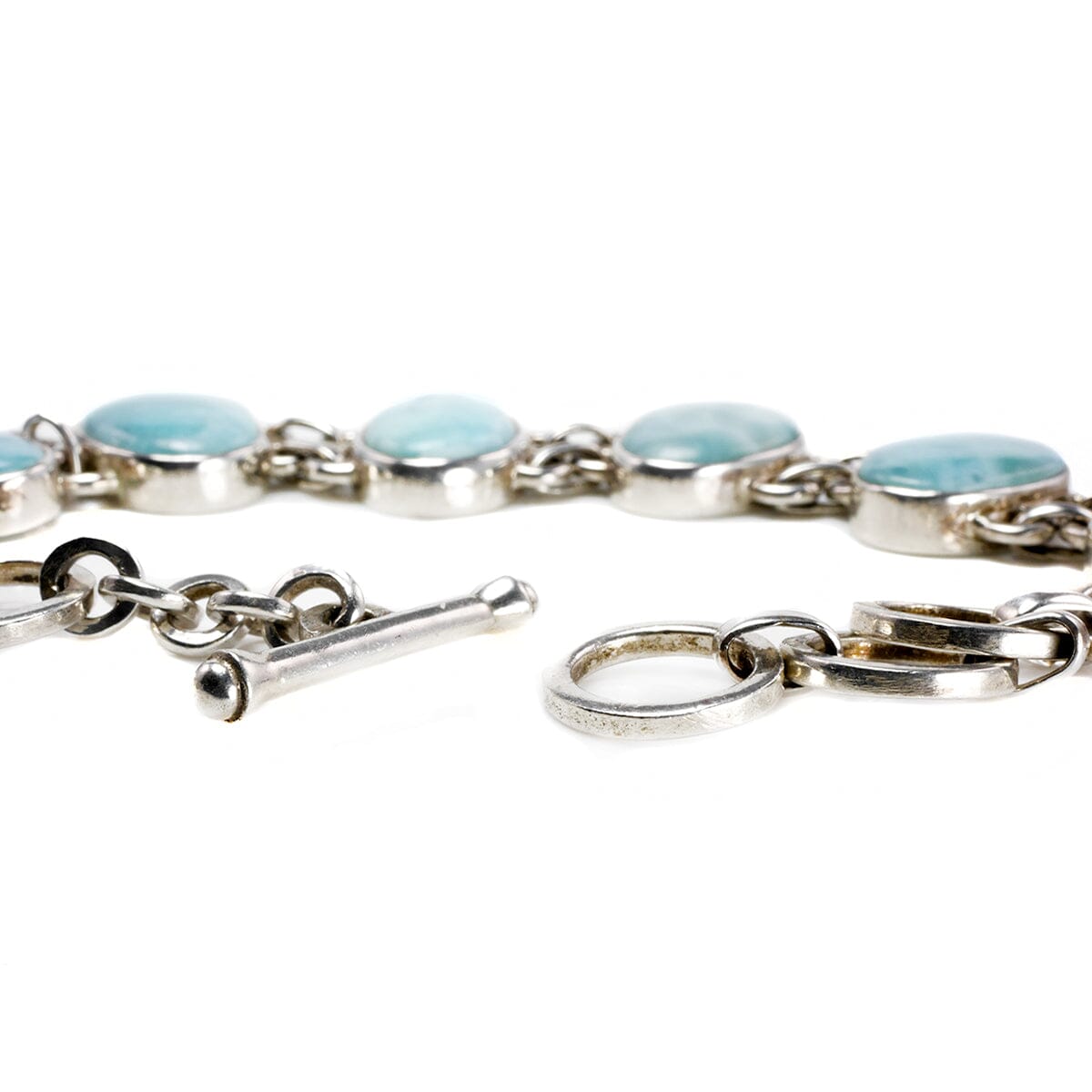 Great Lakes Boutique Silver &amp; Larimar Station Bracelet