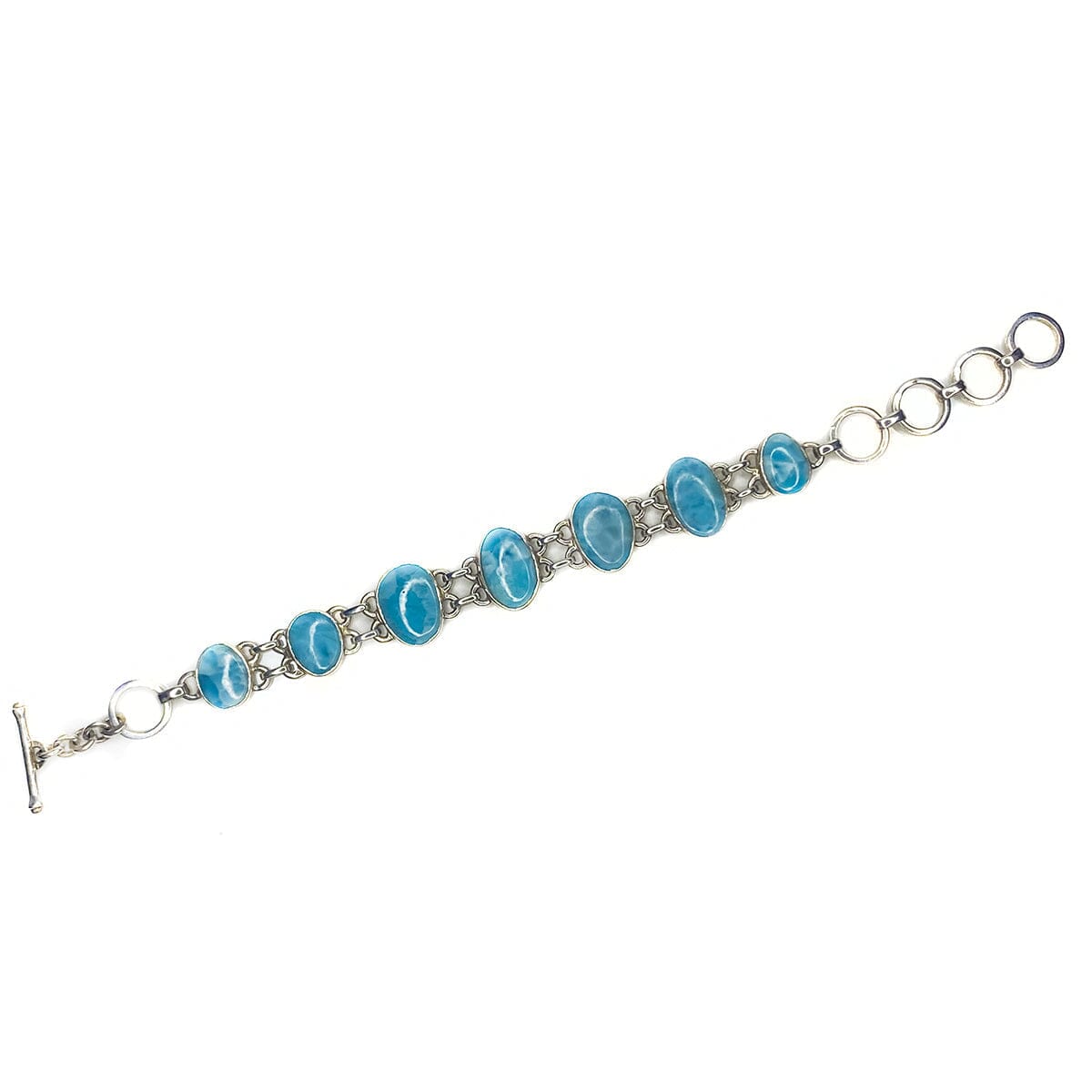 Great Lakes Boutique Silver &amp; Larimar Station Bracelet