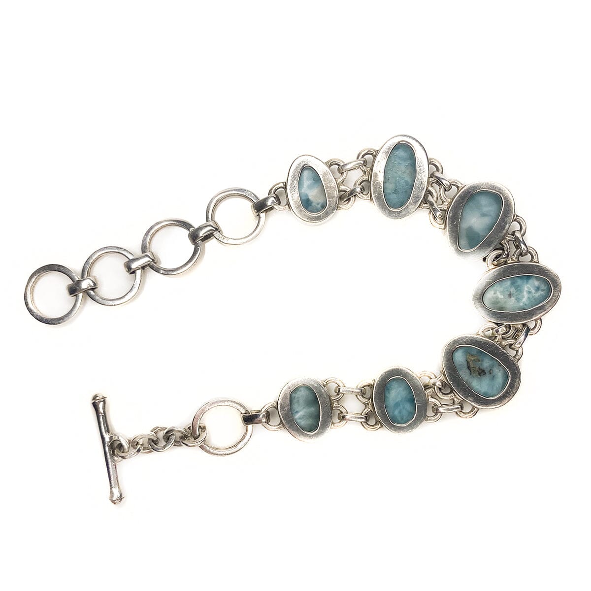 Great Lakes Boutique Silver &amp; Larimar Station Bracelet