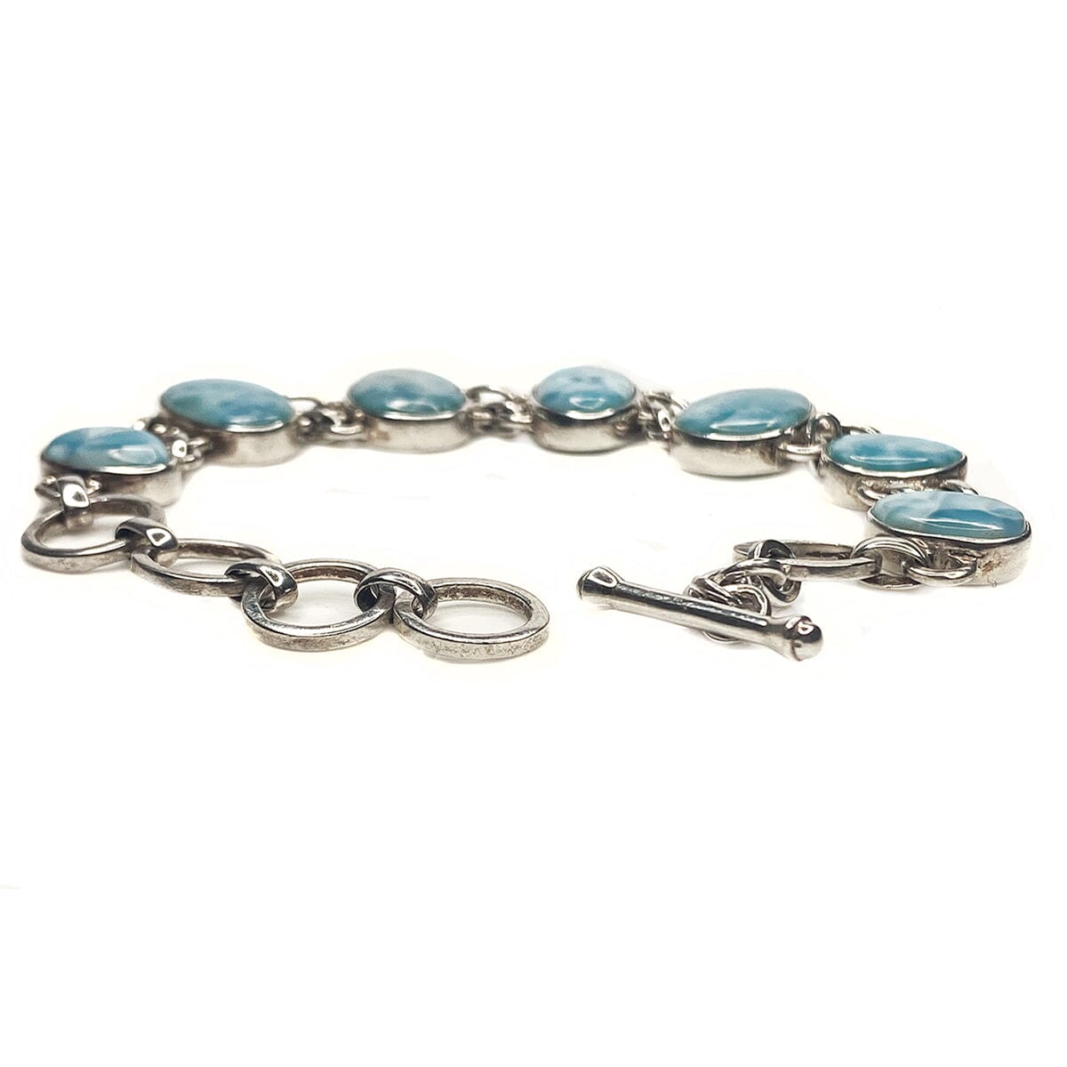 Great Lakes Boutique Silver &amp; Larimar Station Bracelet