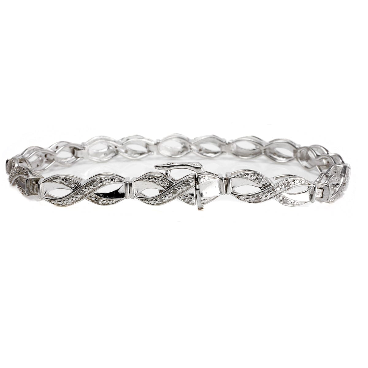 Great Lakes Boutique Silver &amp; Diamond Chip Eternity Bracelet