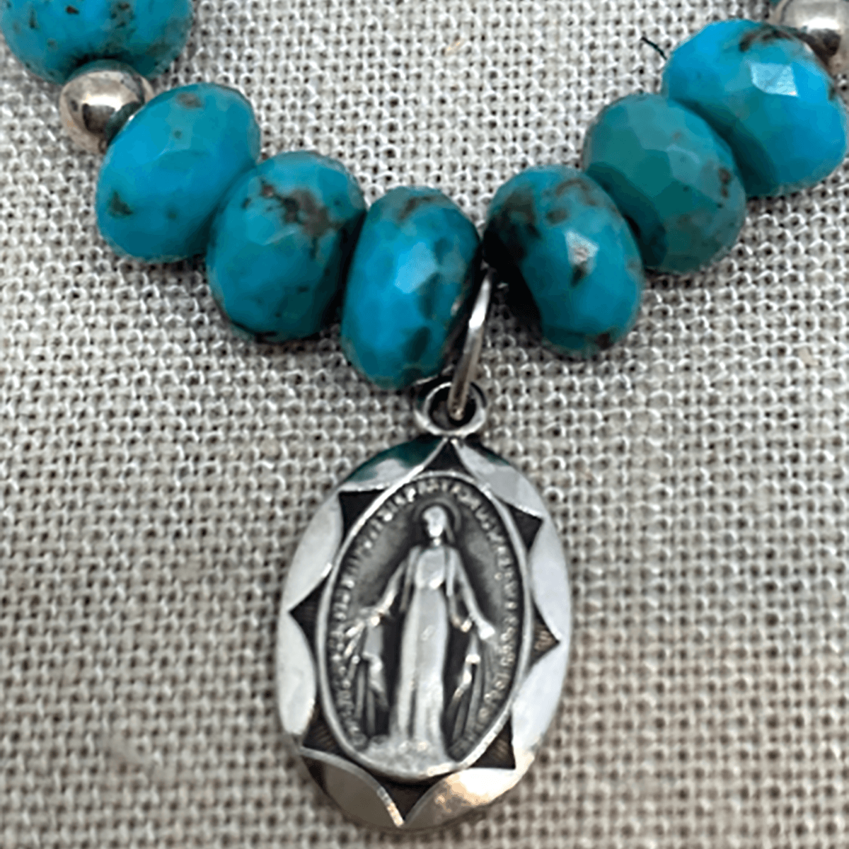 Great Lakes Boutique Our Lady of the Miraculous Medal Turquoise Bracelet