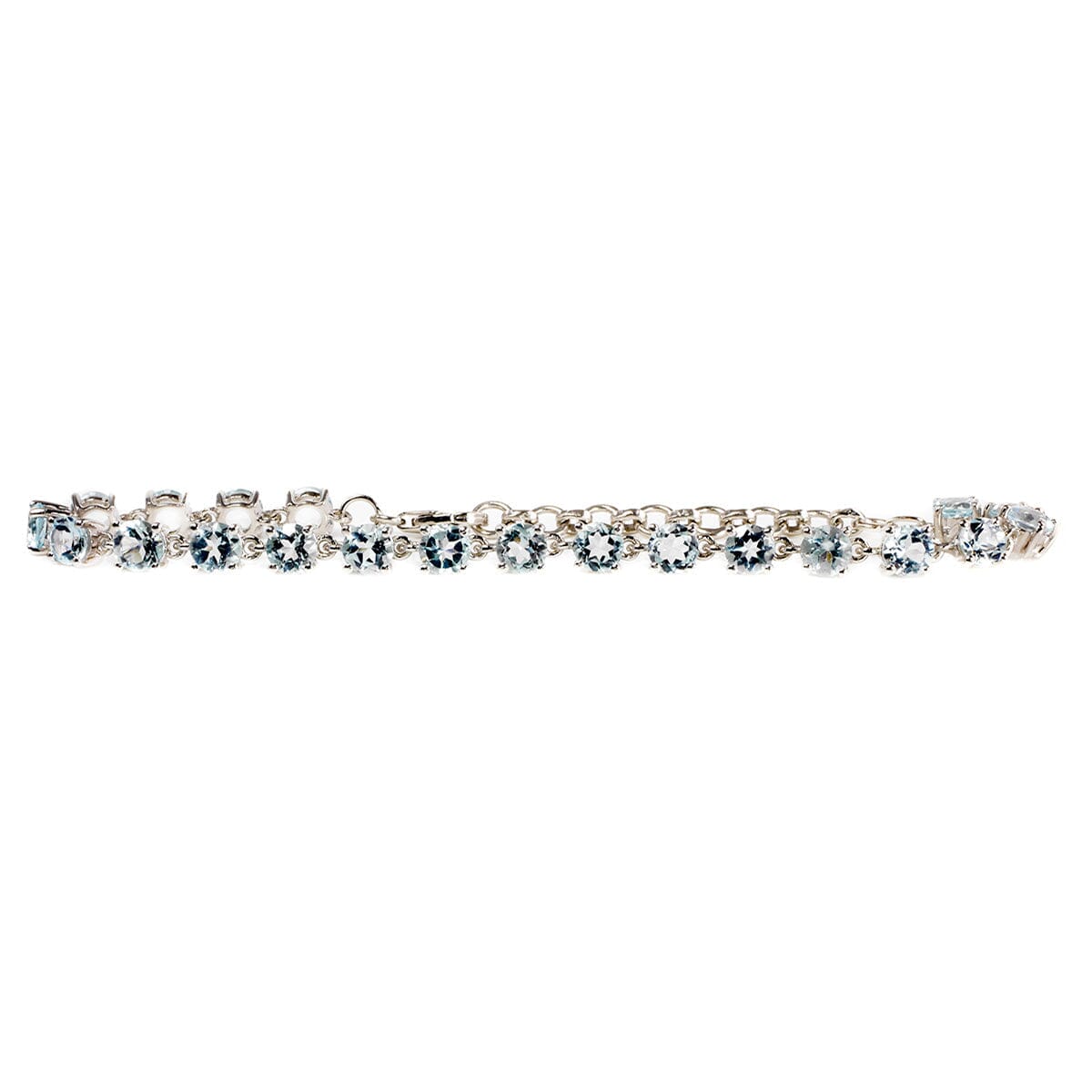 Great Lakes Boutique Silver &amp; Aquamarine Tennis Bracelet