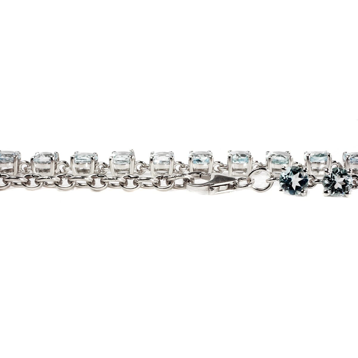 Great Lakes Boutique Silver &amp; Aquamarine Tennis Bracelet