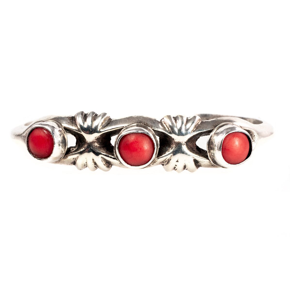 Great Lakes Coin Native American Silver &amp; Coral Cuff