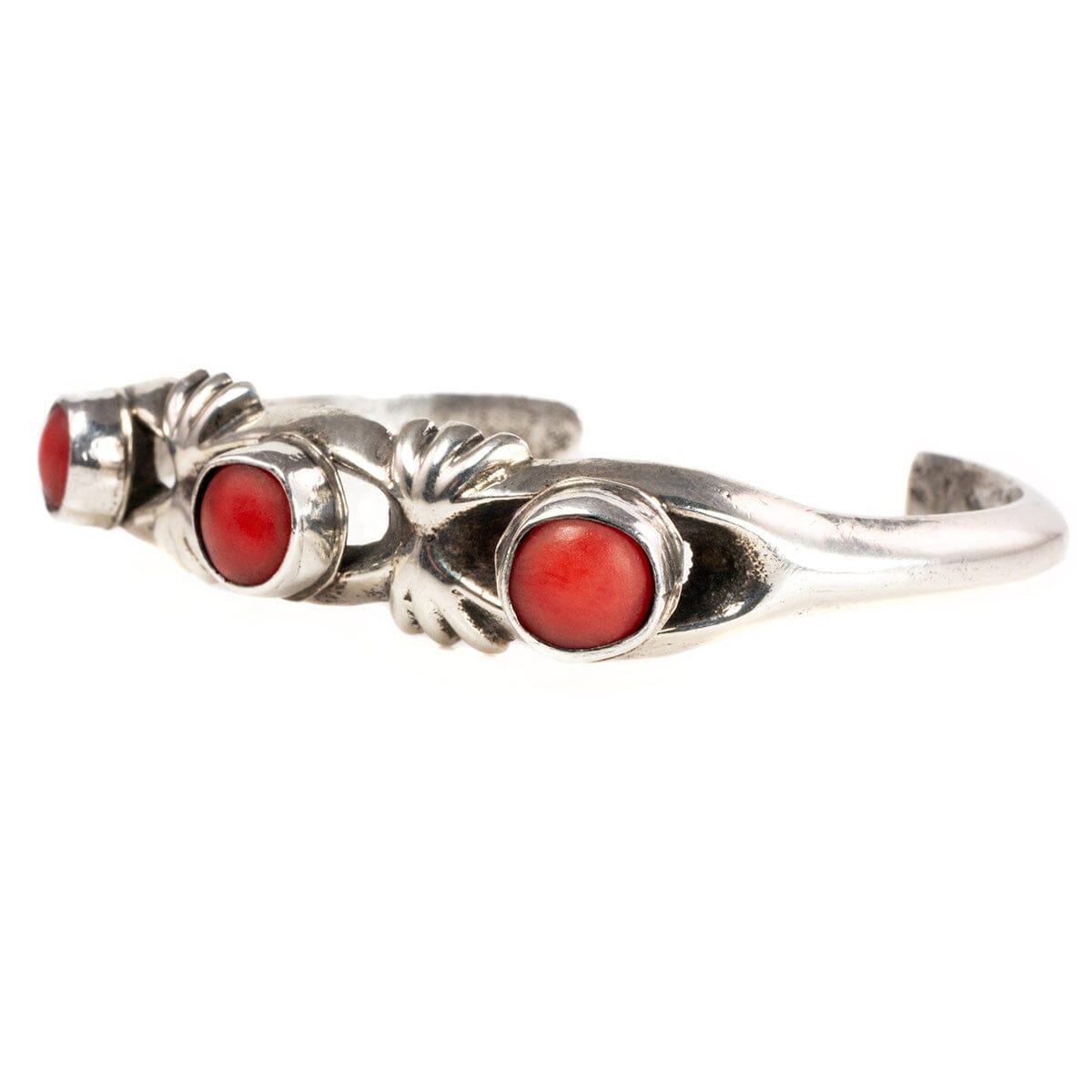 Great Lakes Coin Native American Silver &amp; Coral Cuff