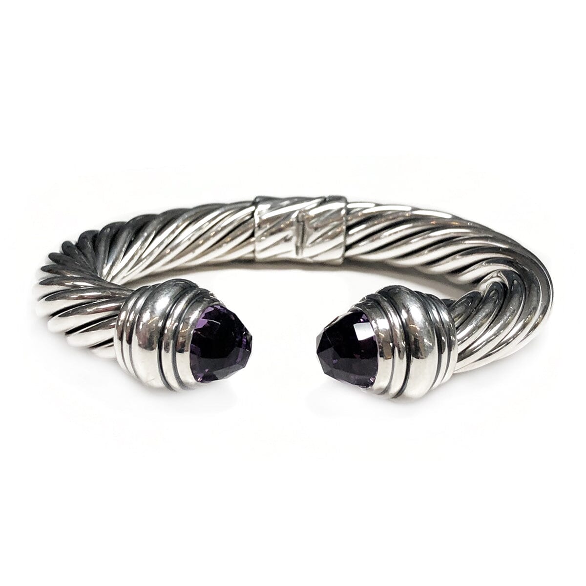 Great Lakes Coin David Yurman Silver 10 mm Classic Cable Bracelet with Amethyst