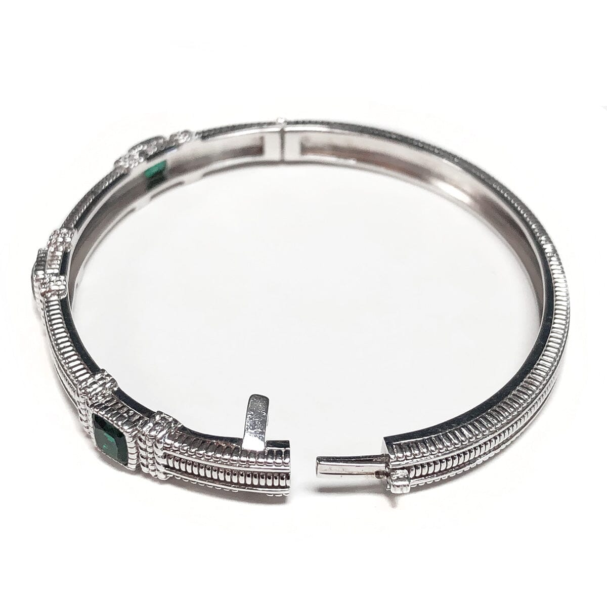 Great Lakes Coin Judith Ripka Silver &amp; Green Quartz Bangle