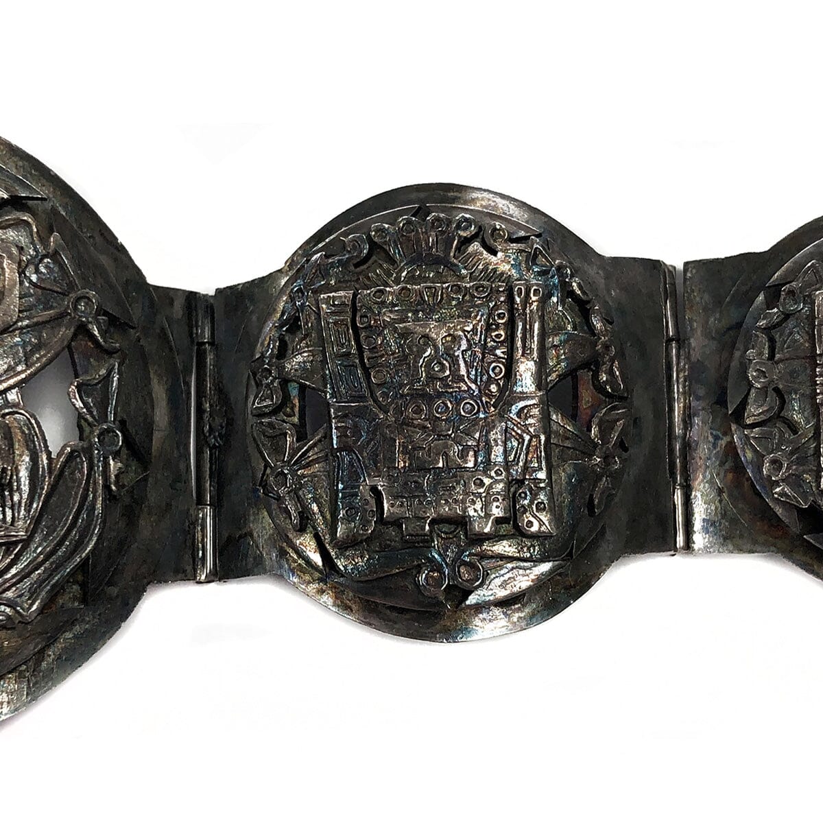 Great Lakes Coin Peruvian Silver Storyteller Panel Bracelet