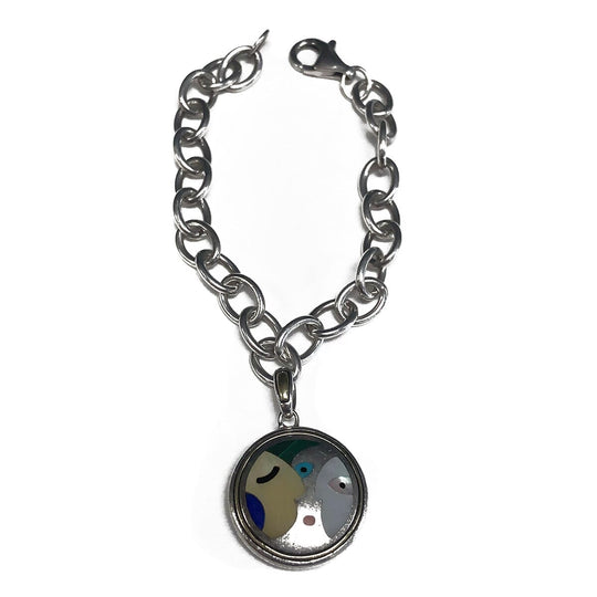 Asch Grossbardt Silver & 18k Picasso Charm Bracelet