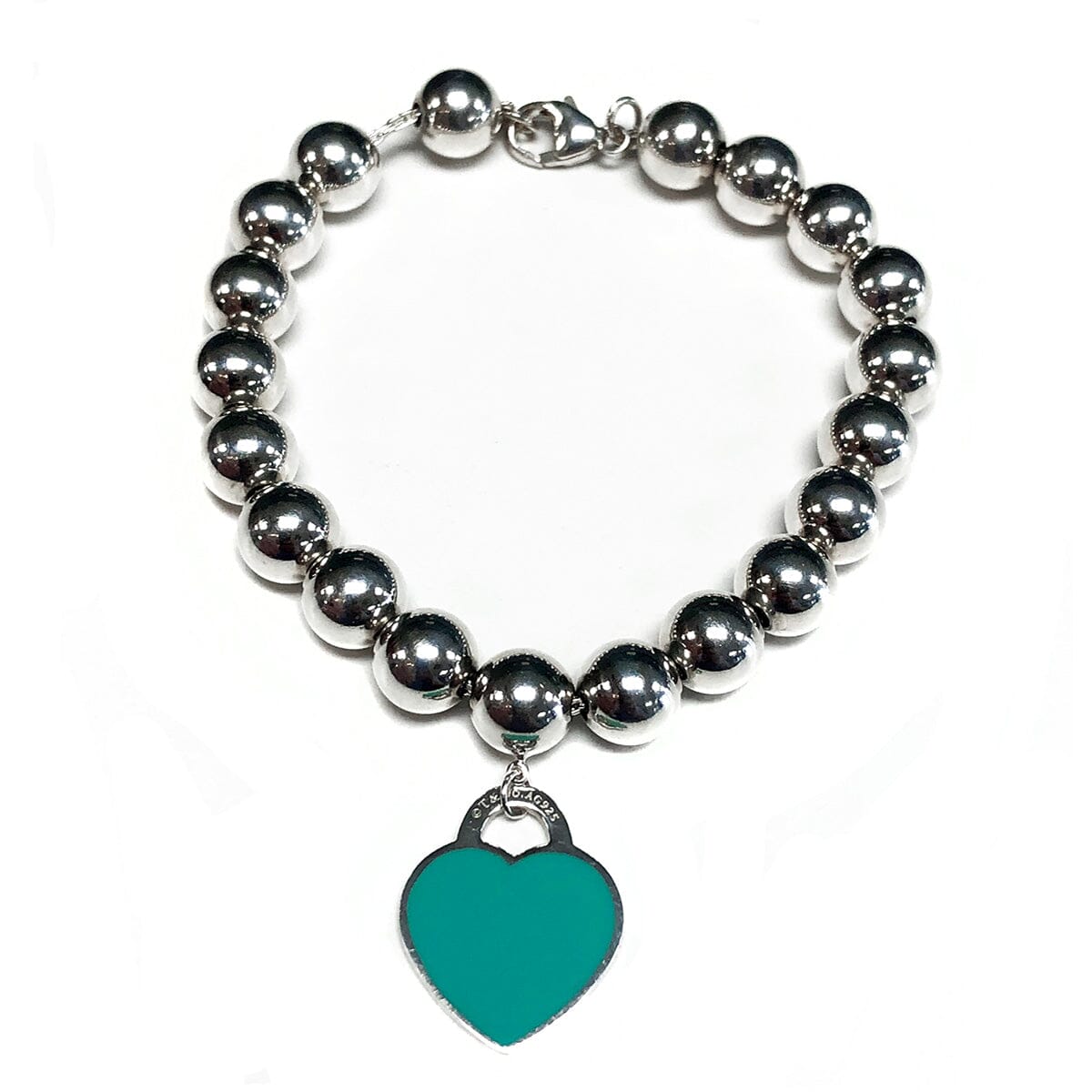 Great Lakes Coin Tiffany Blue Heart Tag Bead Bracelet