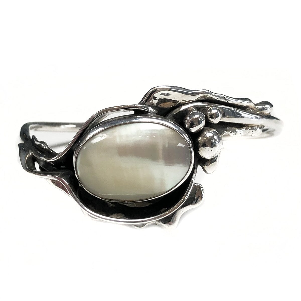 Great Lakes Coin Silver &amp; Pearl Cuff Bangle