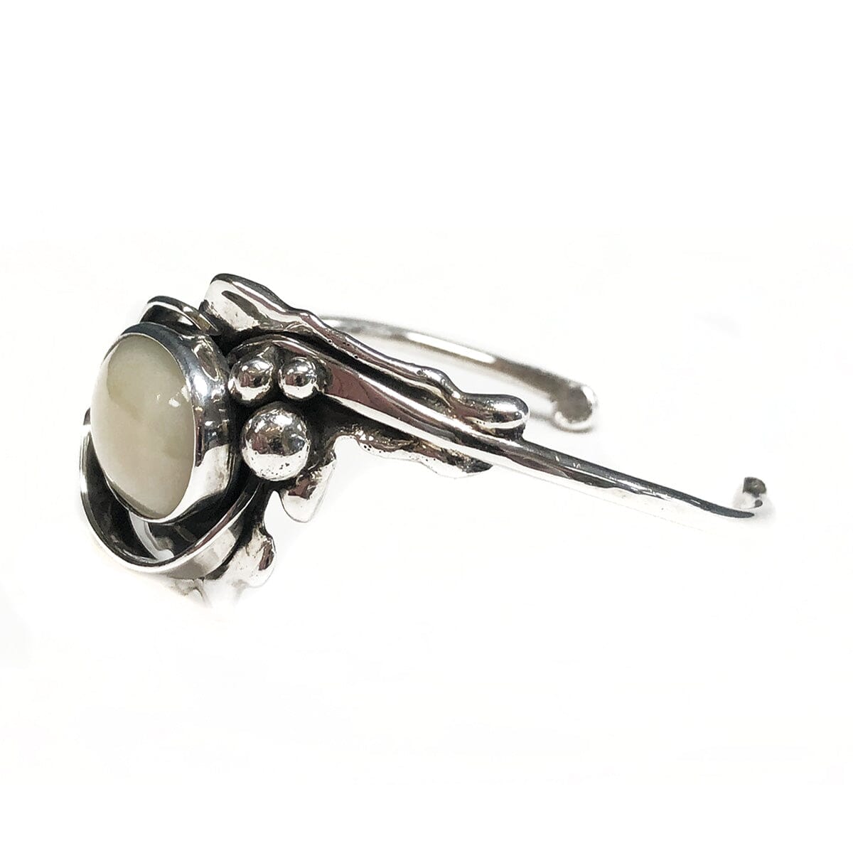 Great Lakes Coin Silver &amp; Pearl Cuff Bangle
