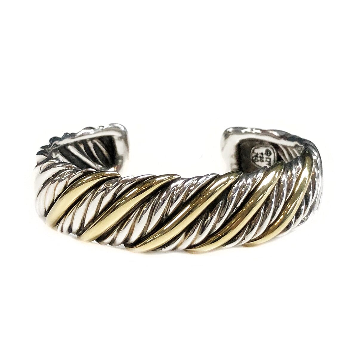 Great Lakes Coin David Yurman Silver &amp; 18k Sculpted Cable Cuff Bracelet