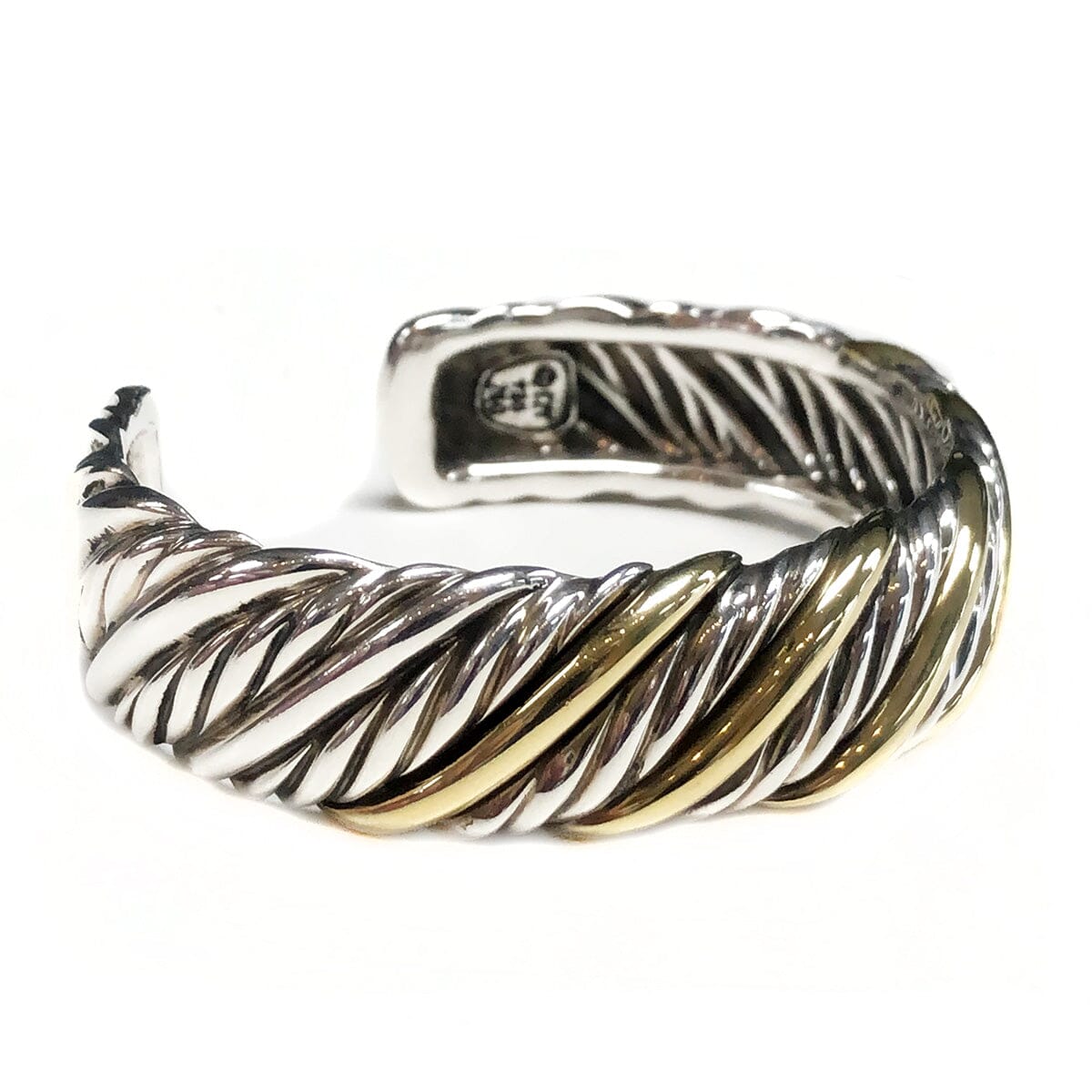 Great Lakes Coin David Yurman Silver &amp; 18k Sculpted Cable Cuff Bracelet