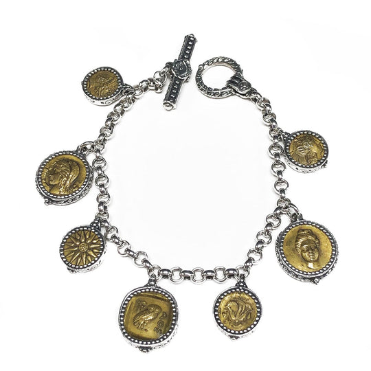 Konstantino Kerma Silver Coin Bracelet