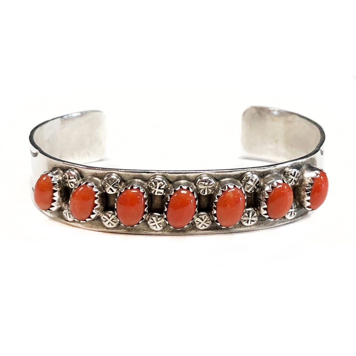 Great Lakes Coin Paylee &amp; Darlene Coonsis Zuni Pueblo Coral Cuff