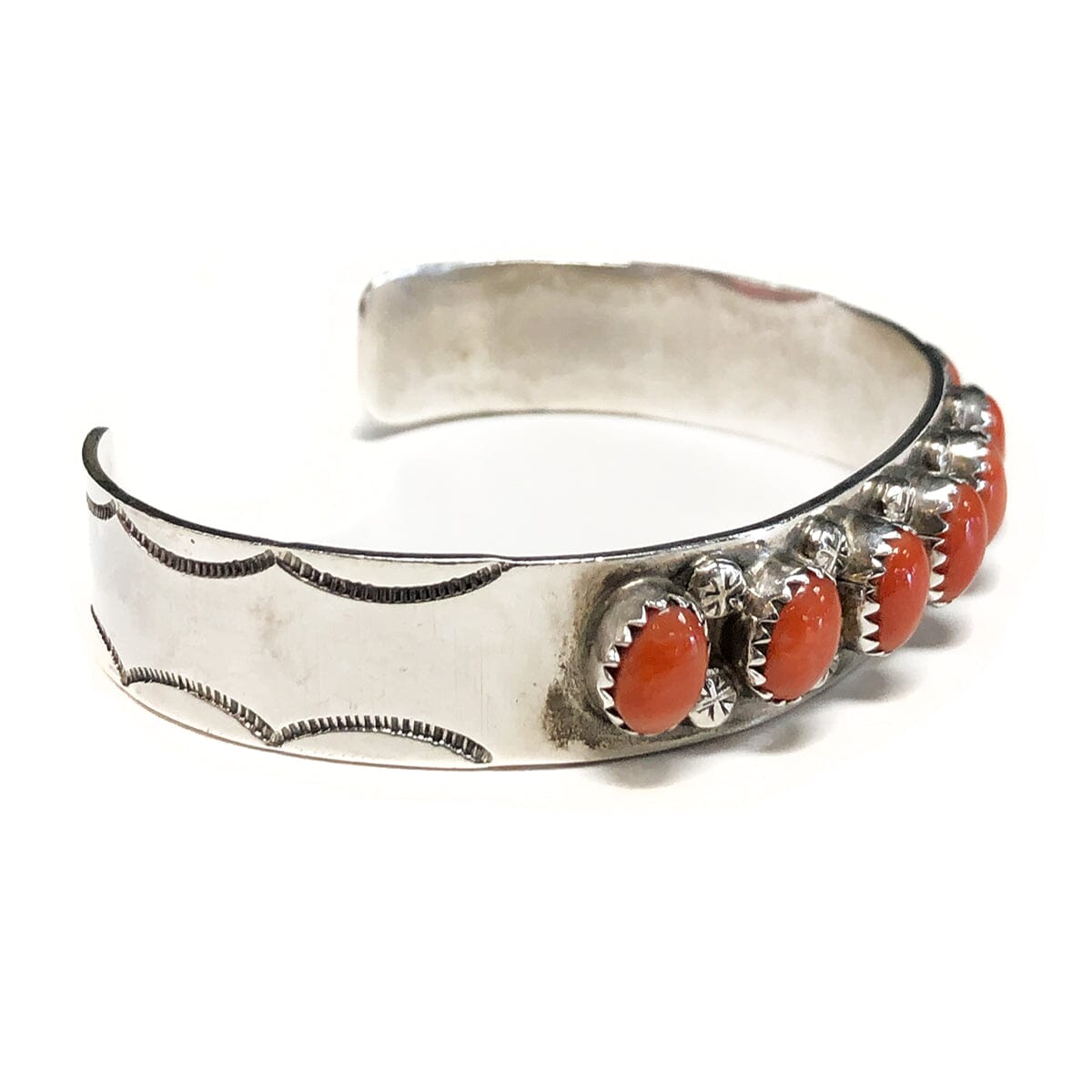 Great Lakes Coin Paylee &amp; Darlene Coonsis Zuni Pueblo Coral Cuff