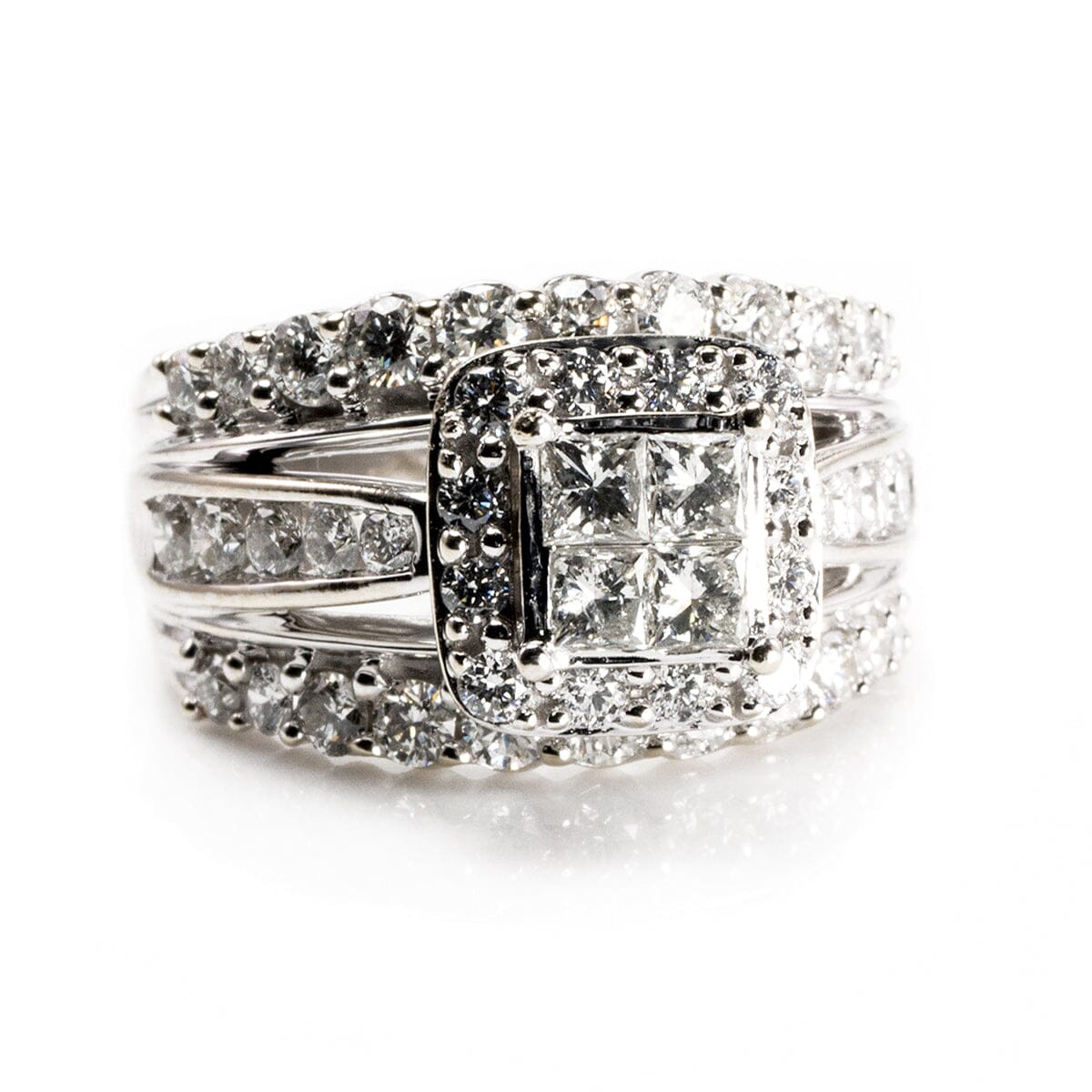 Great Lakes Boutique 14 k White Gold Princessa Diamond Ring
