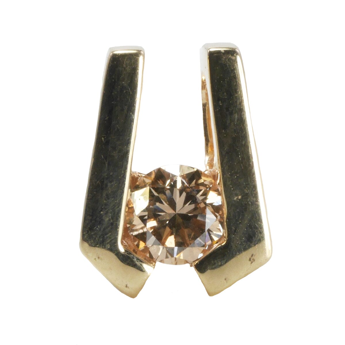 Great Lakes Coin 14 k Yellow Gold &amp; Champagne Diamond Pendant