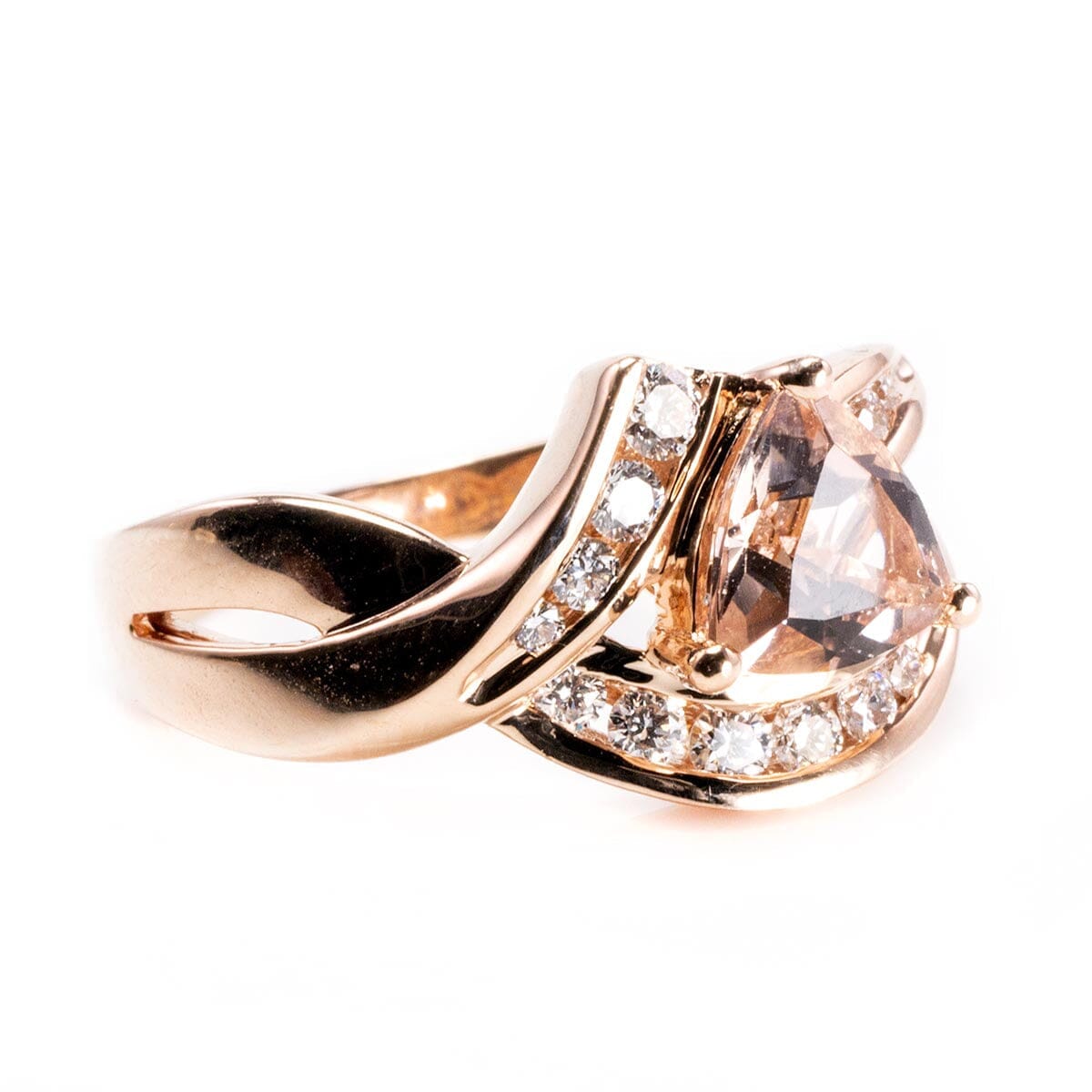 Great Lakes Boutique Le Vian 14 k Rose Gold Morganite &amp; Diamond Ring