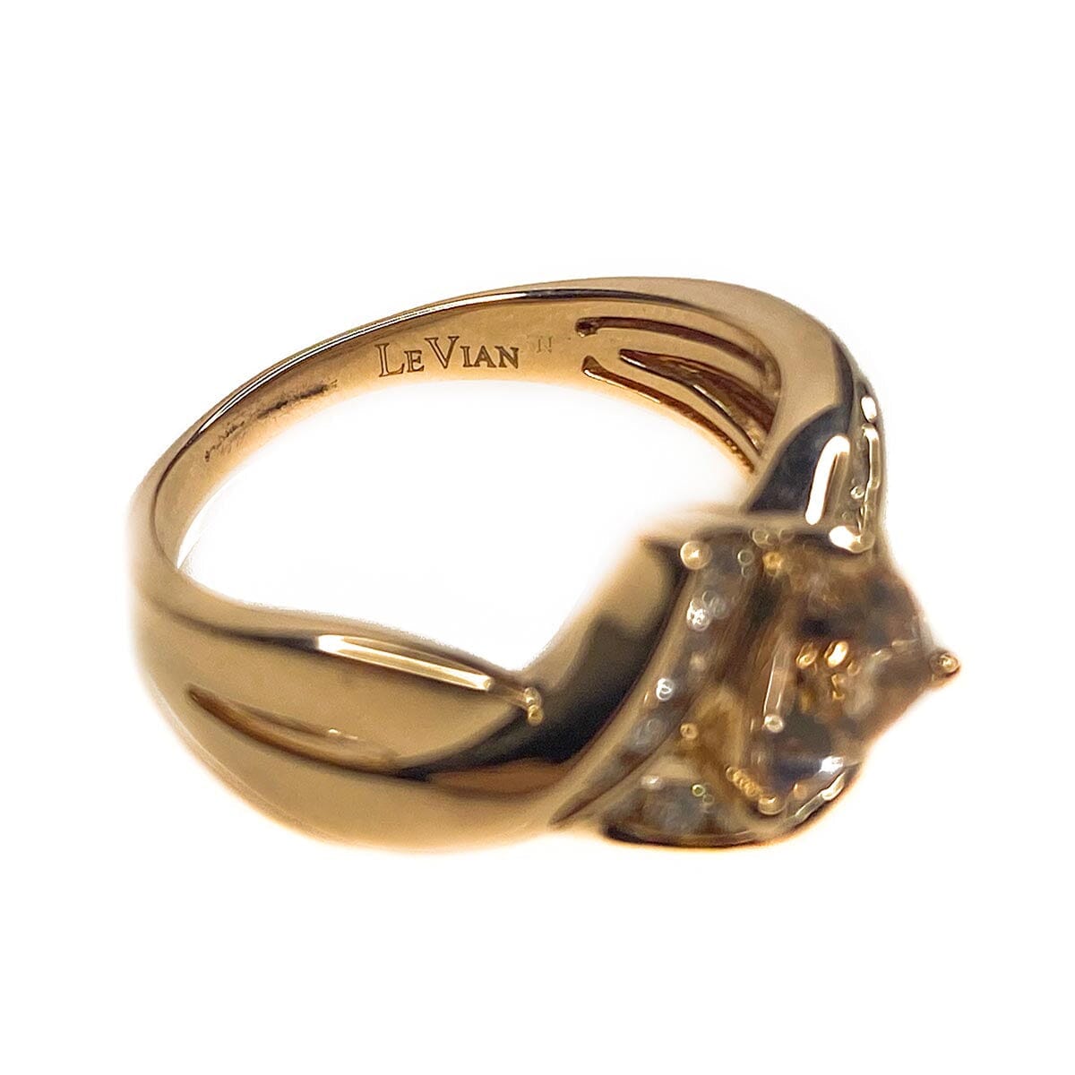 Great Lakes Boutique Le Vian 14 k Rose Gold Morganite &amp; Diamond Ring